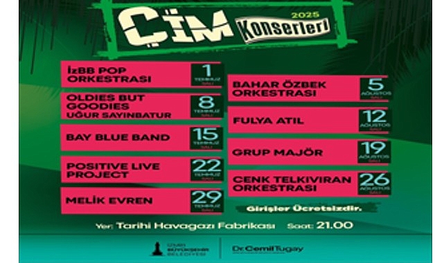 Çim Konserleri 1 Temmuz’da başlıyor
