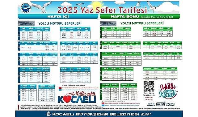 Deniz ulaşımında 110 seferle yaz tarifesi başlıyor