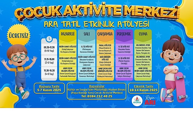 Nevşehir Belediyesi’nden Çocuklara Özel Ara Tatil Etkinlikleri